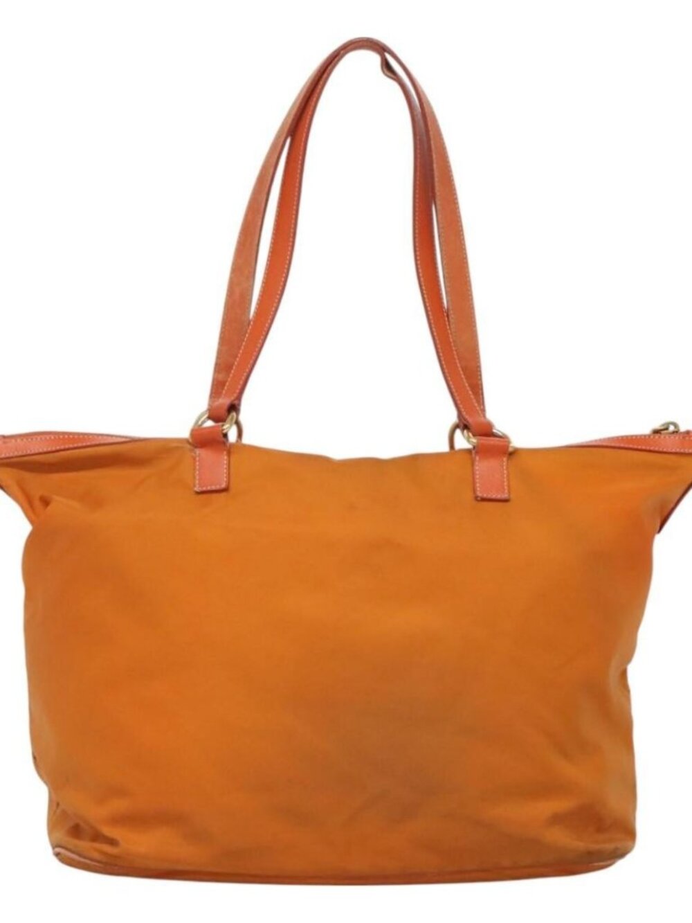 PRADA Tote Bag Nylon 2way Orange Gold Auth ep9199 - Picture 3 of 16